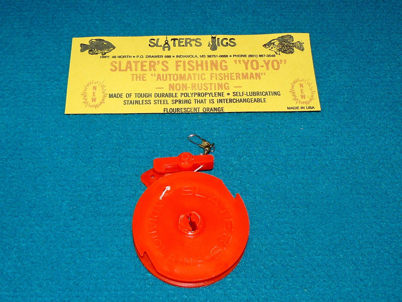 Vintage/New! SLATER'S FISHING YO-YO "Fluorescent Orange" MADE IN USA @ Reel JIGS