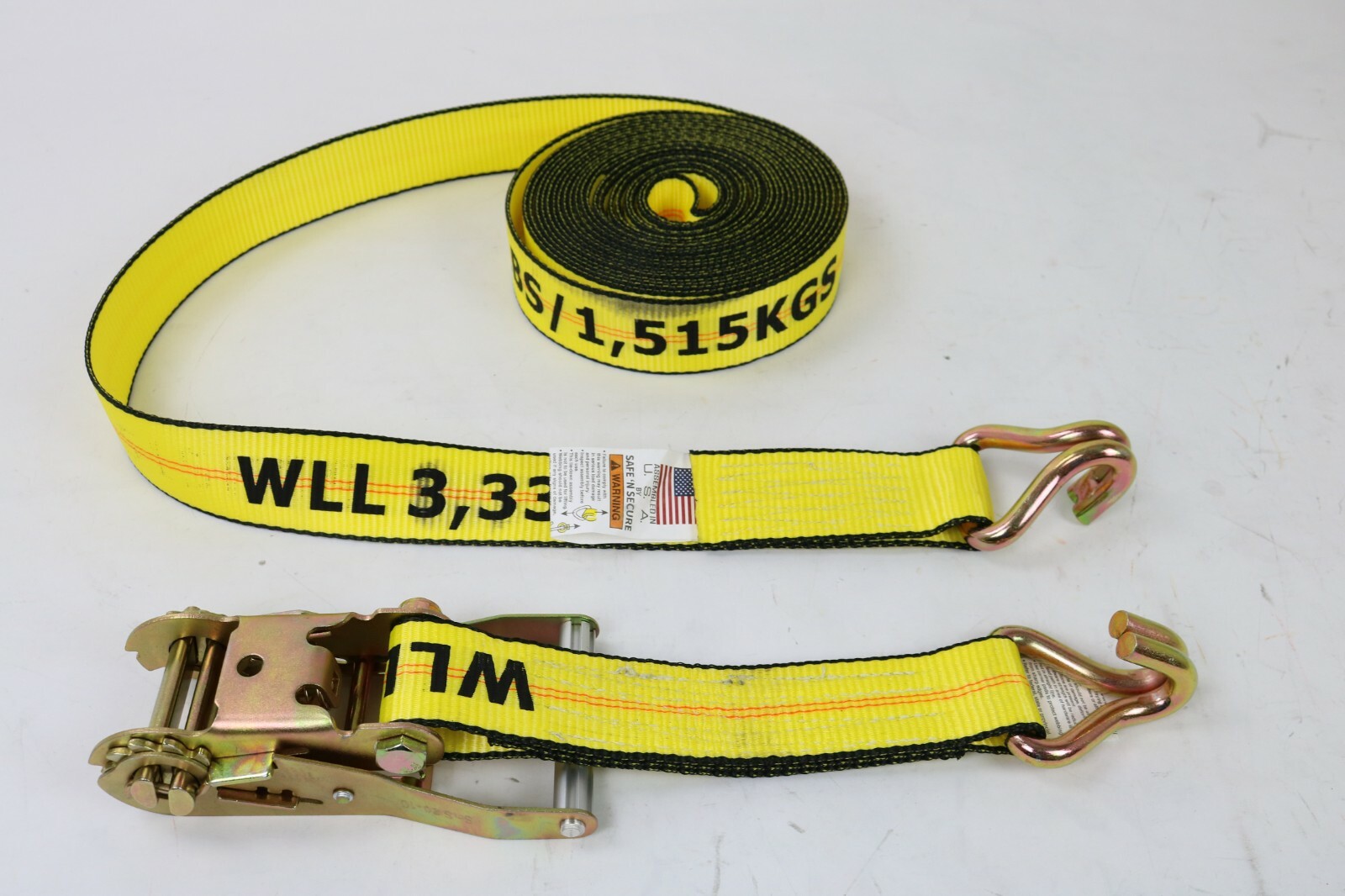 8-Pack Professional Grade 2" x 30' Ratchet Strap with Wire Hooks - 3333lb WLL
