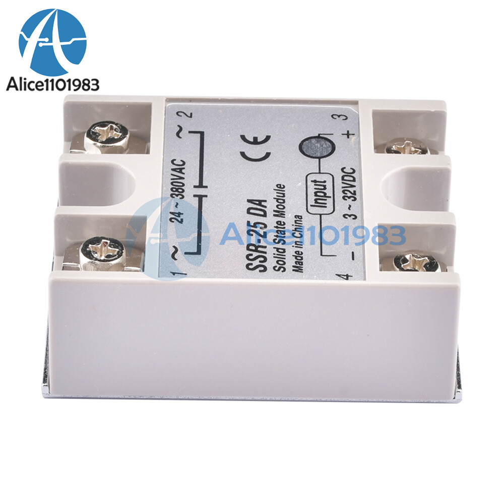 Output 24V-380V 25A SSR-25 DA Solid State Relay For PID Temperature Controller