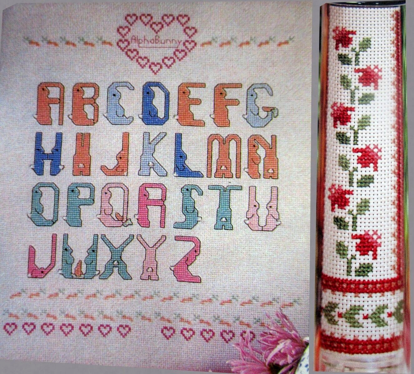 Bunny Alphabet A to Z Flower Kaleidoscope 2 CROSS STITCH PATTERNS