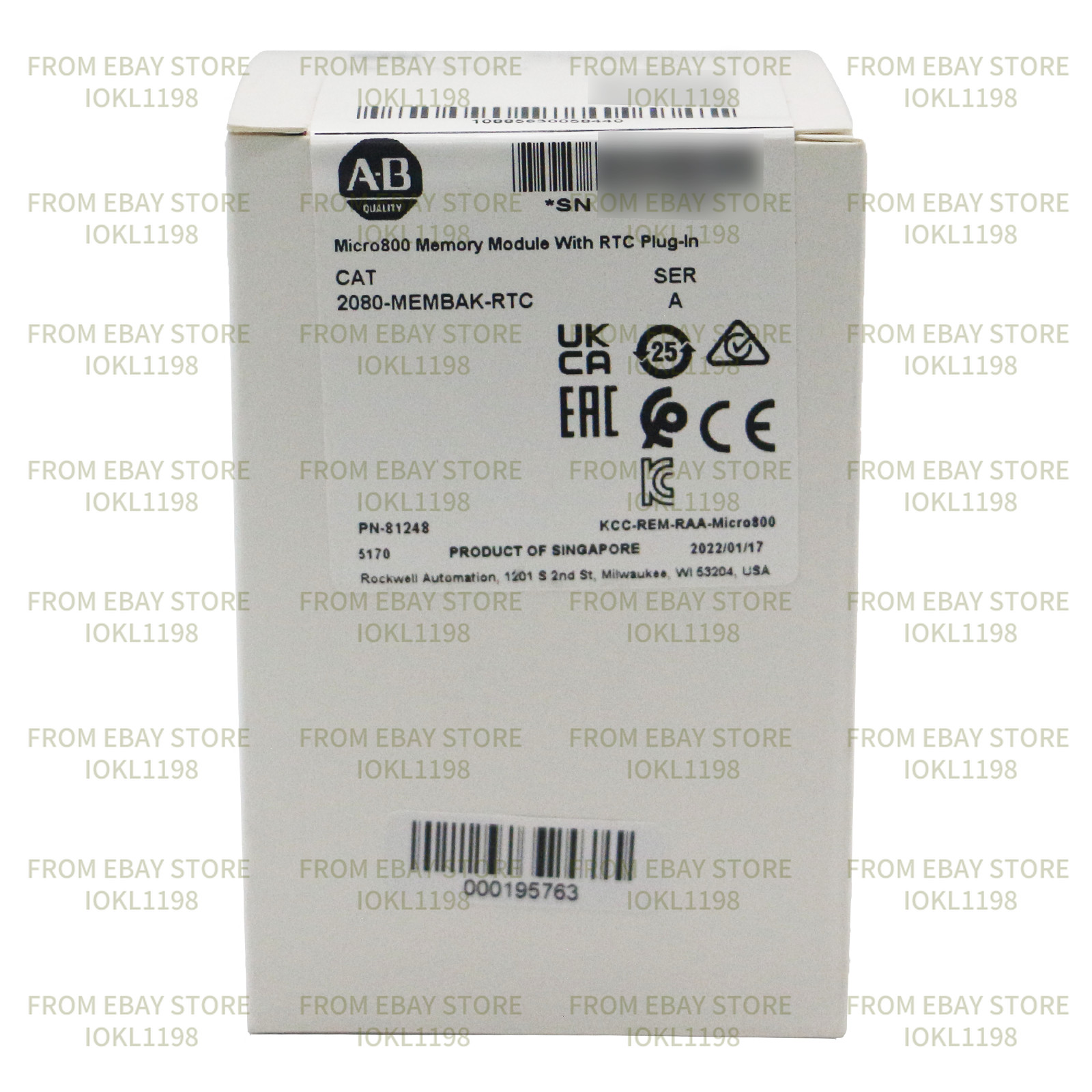 New Allen-Bradley 2080-MEMBAK-RTC In Stock Memory Plug In Module 2080MEMBAKRTC