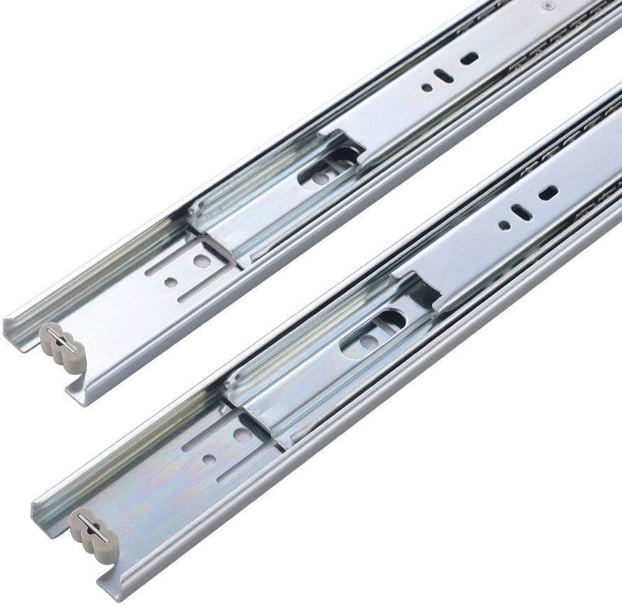 Versatile 14-Inch Drawer Slides - Full Extension Metal Rails with 100LB Support