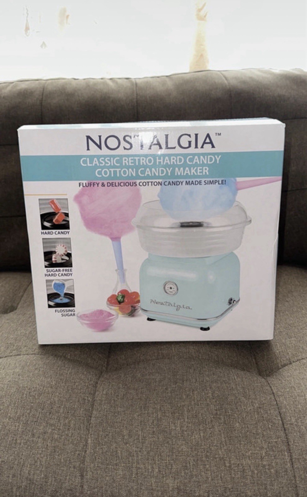 Nostalgia Retro Hard Candy Cotton Candy Maker Aqua Complete w/ Box & Manual