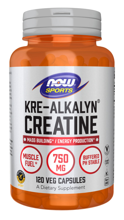 Now Foods Sports Kre-Alkalyn Creatine 750mg 120caps Kosher/Vegan/Non GMO