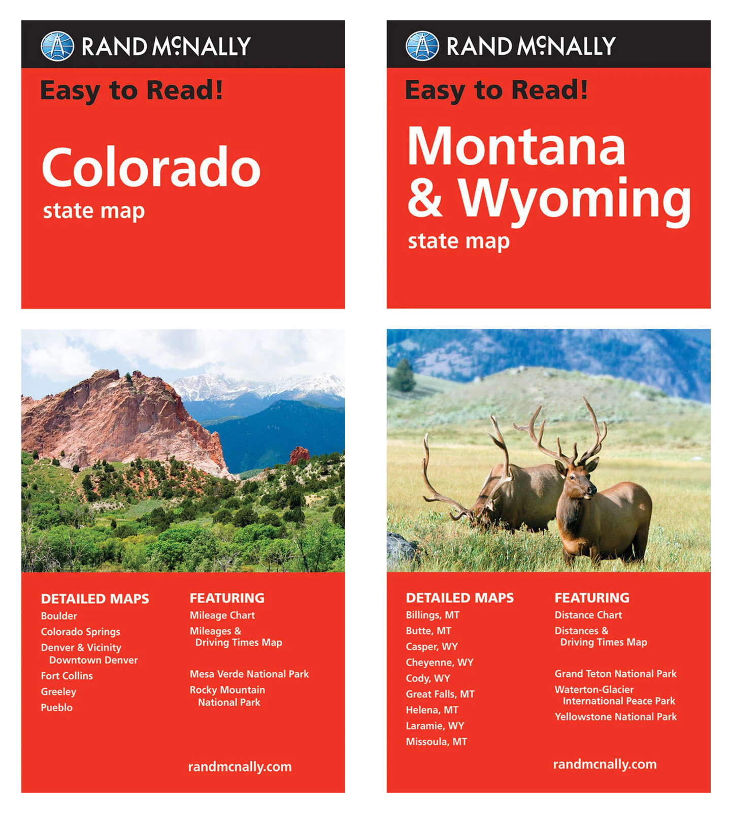 Rand McNally State Maps: Colorado and Montana/Wyoming (2 Maps)