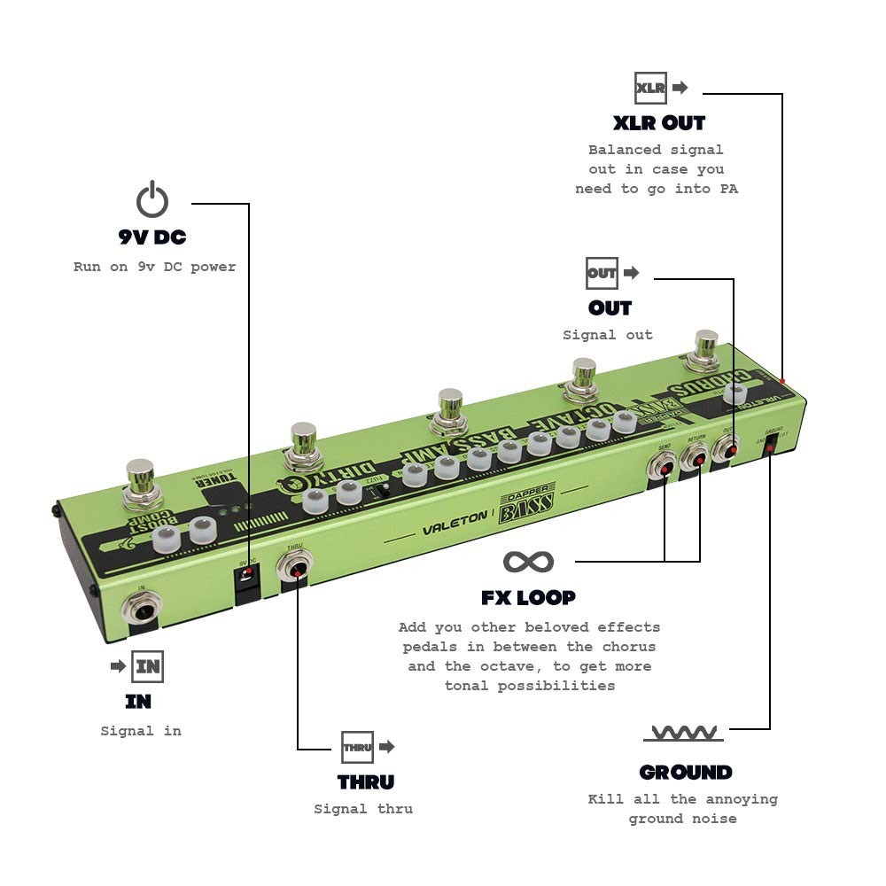 Dapper Bass DI Preamp Stage Session Gigging Gear Multi-Effects Pedal