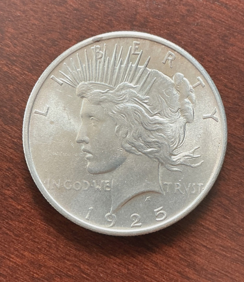 1925 Peace Silver Dollar $1 BU Uncirculated 90% Silver $1 US Coin
