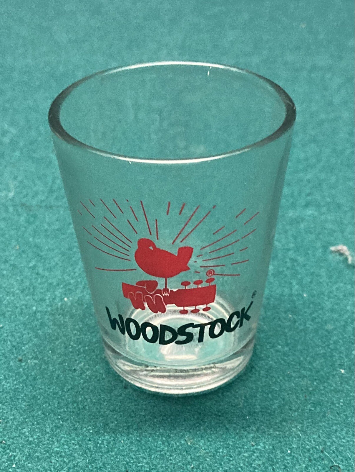 Vintage Woodstock 1969 3oz Shot Glass 3 Days of Peace and Music Great Condition!