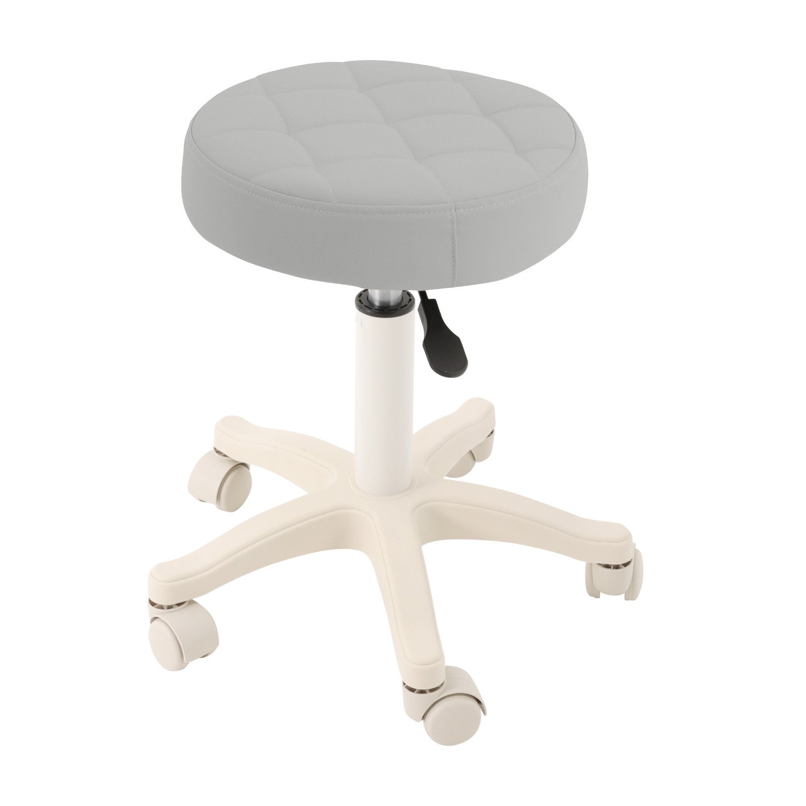 Light Grey Height Adjustable Bar Stool Round Rolling Stool Salon/Office Stool