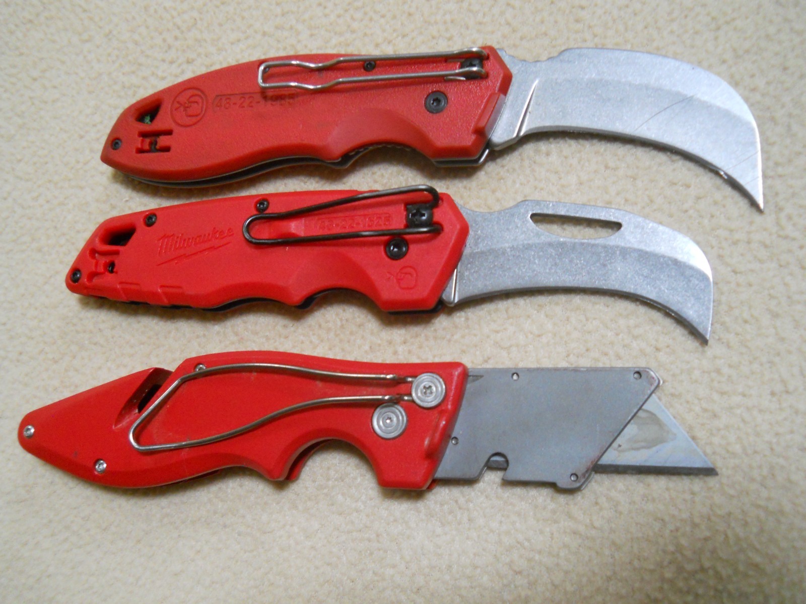 Milwaukee Fastback Hawkbill & Box Cutter Folding Knives