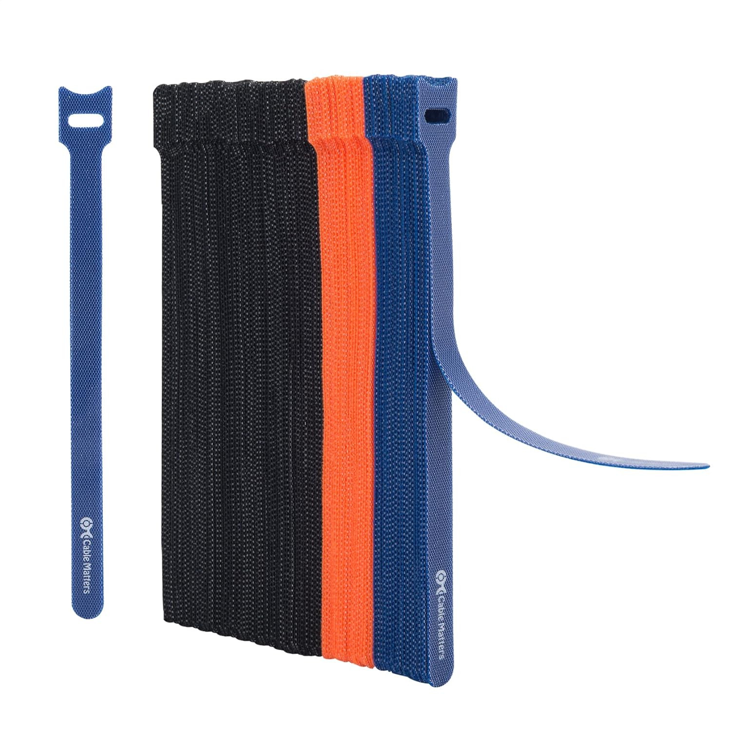 Cable Matters Hook & Loop Cable Straps 100pc Reusable Cord Organizer Ties