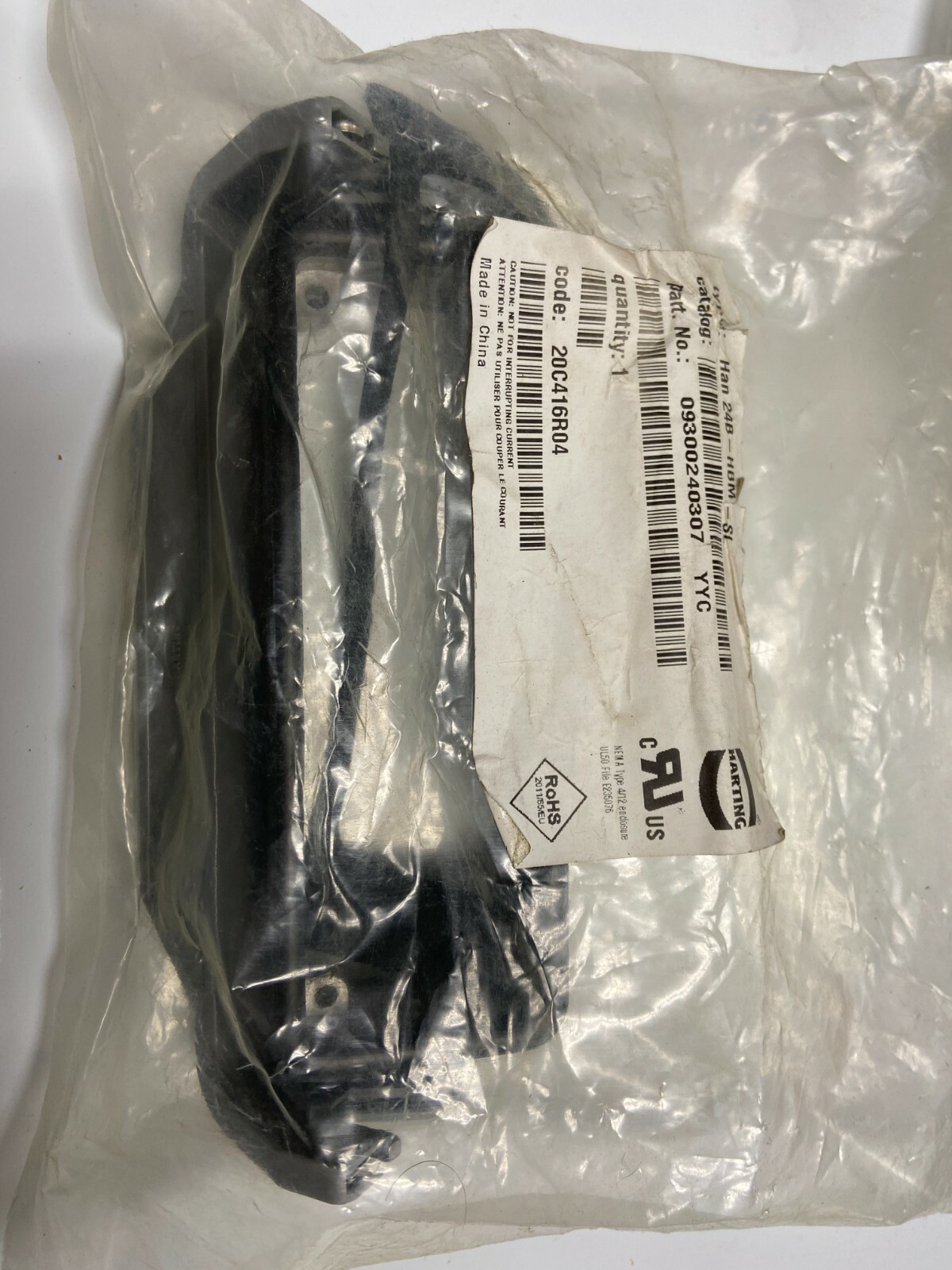 Harting Han 24B-HBM-MSL Heavy Duty Connector Hood 09300240307