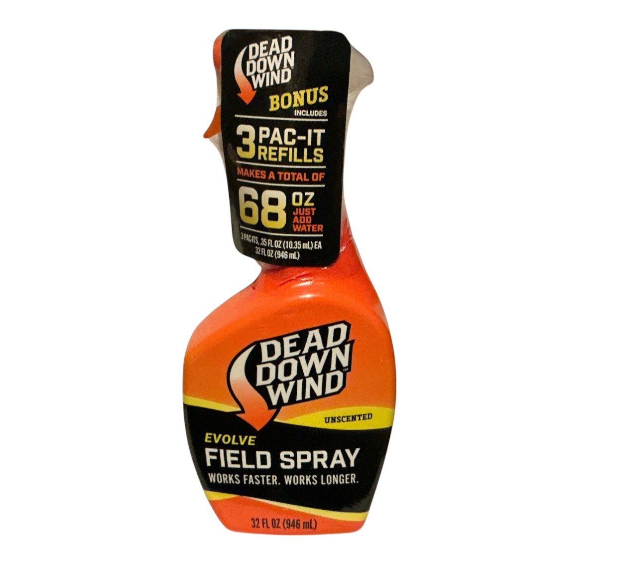 Dead Down Wind Odor Eliminating Unscented 32oz Evolve Field Spray +3 Refills