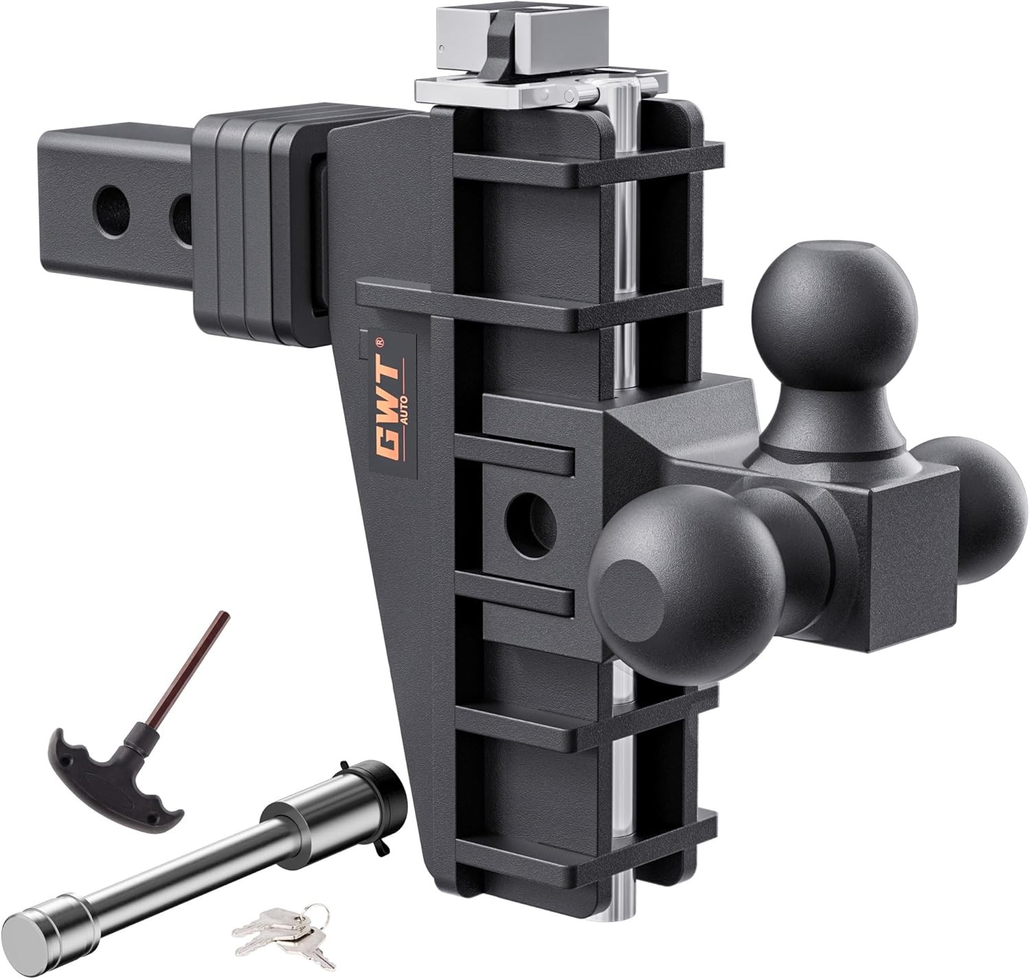 Adjustable Trailer Hitch, Tri-Ball (1-7/8" x 2" x 2-5/16") Drop 2.0 inch