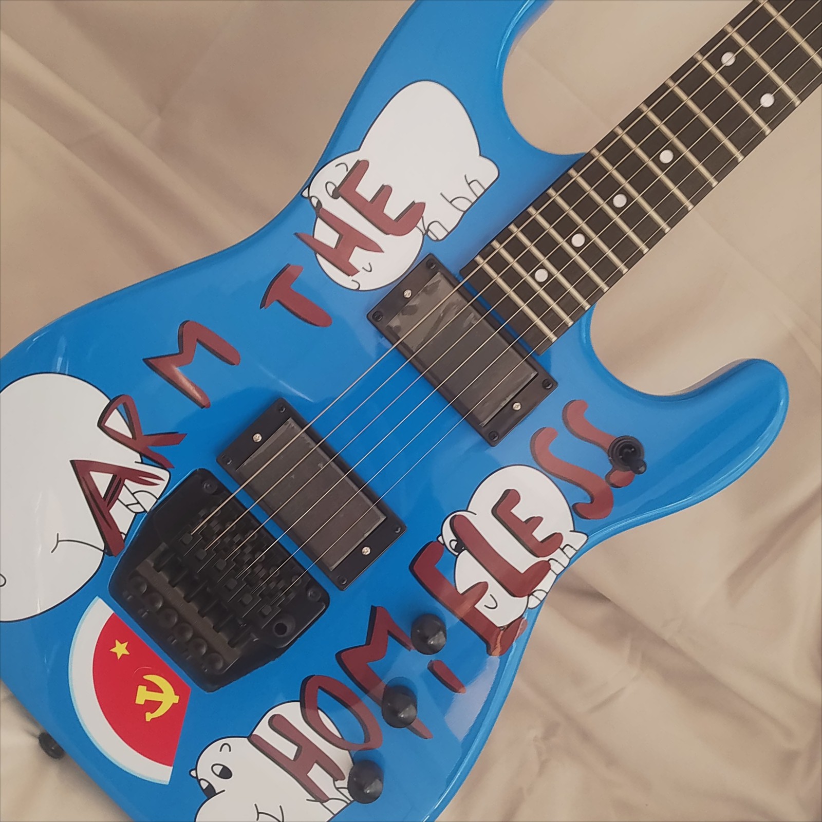 Tom Morello's “Arm The Homeless”Electric Guitar Hockey Stick Headstock HH Pickup