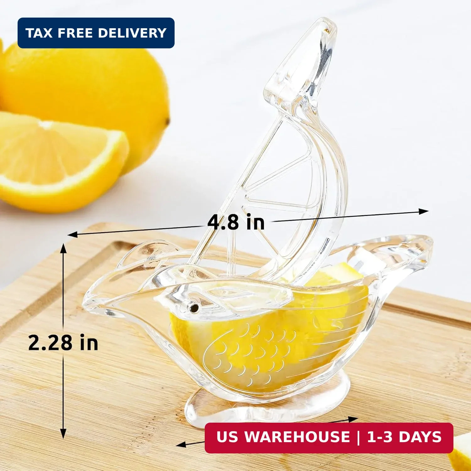 Zulay Kitchen Bird Lime Squeezer - Easy Bird Lemon Squeezer with Pour Spout - Du