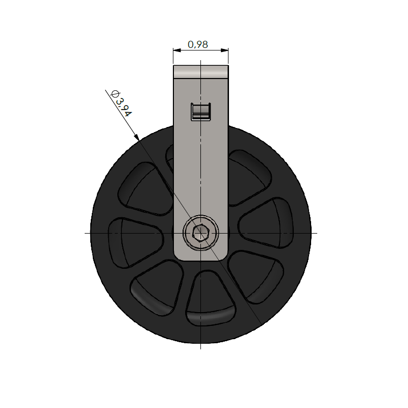 Cable Pulley incl. bracket, heavy duty / 3.94 in (100 mm) Diameter
