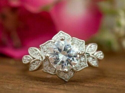 Vintage Art Deco 3.20Ct Round Cut White Diamond Wedding Ring 925 Sterling Silver