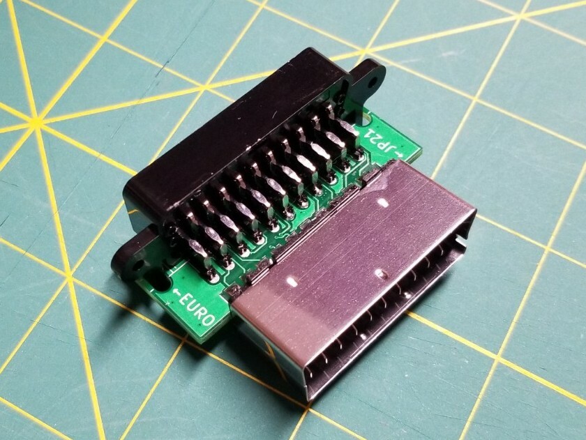 FEMALE Euro SCART to MALE JP21/RGB-J/RGB-21 BIDIRECTIONAL Adapter XRGB GSCARTSW