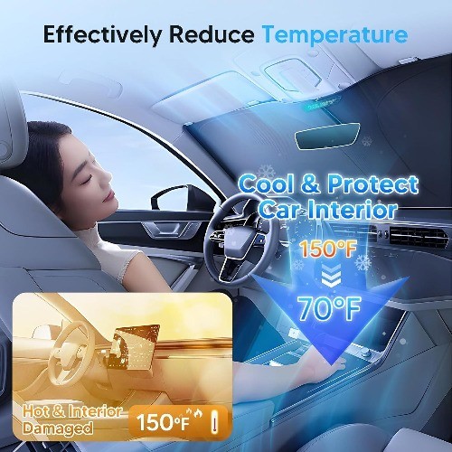 Custom Fit Windshield Sun Shade for 2008-2015 Sunshade Foldable Sun Visor Protec