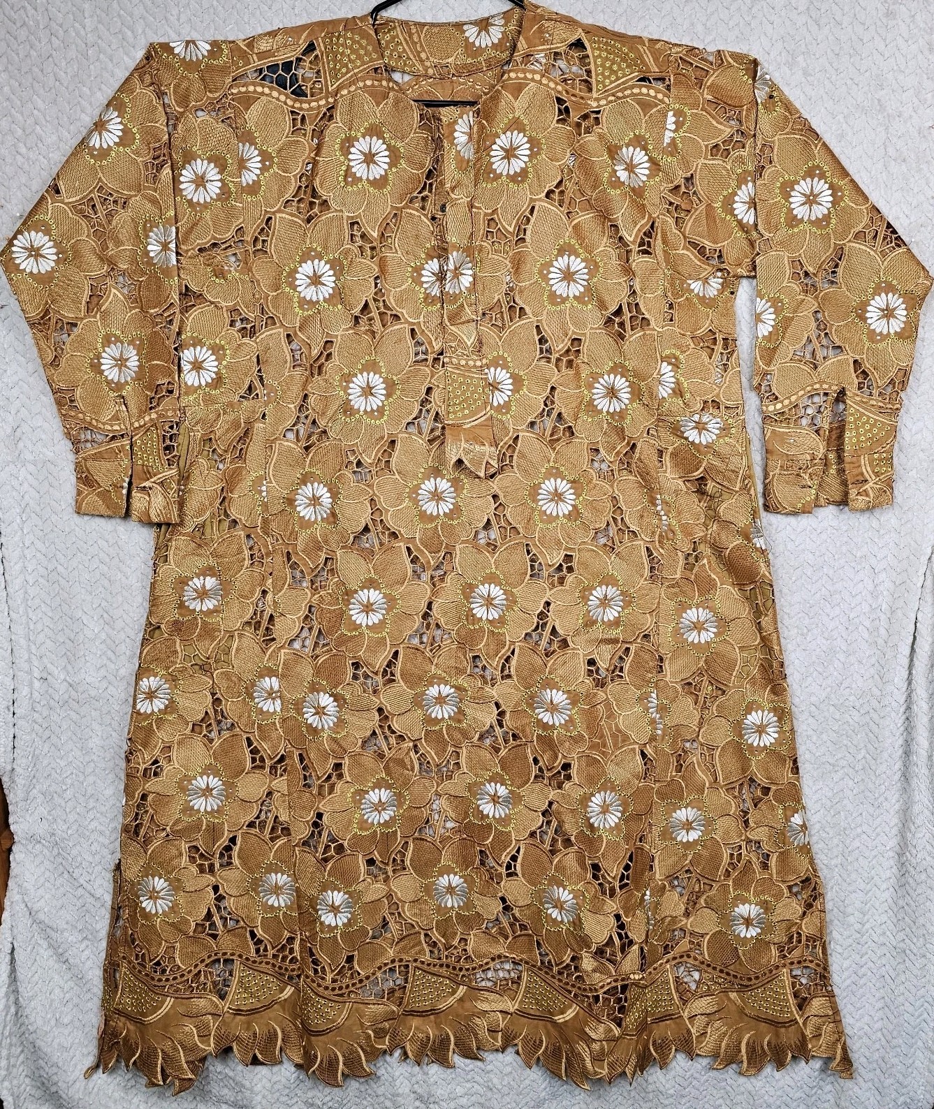 Dashiki Mens Top & Bottom Multicolor Gold EUC Embroidered Studded