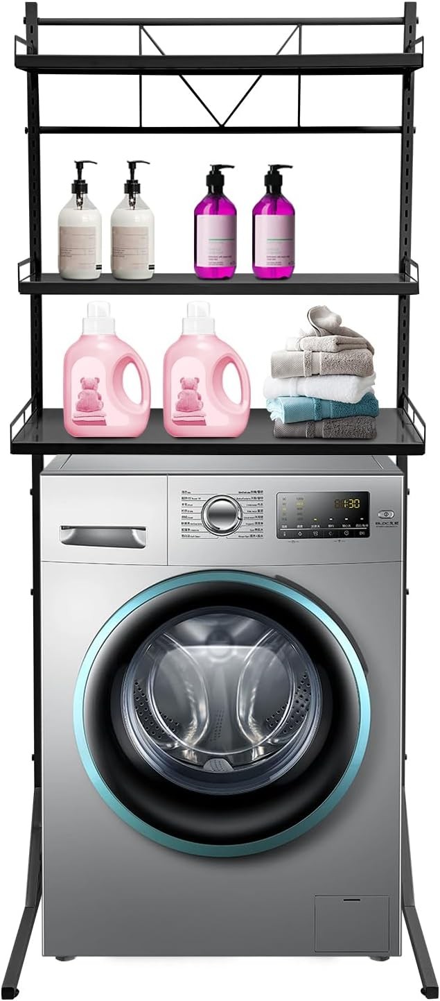 3-Tier Multi-Functional Washing Machine Shelf Adjustable Laundry Storage Shelf