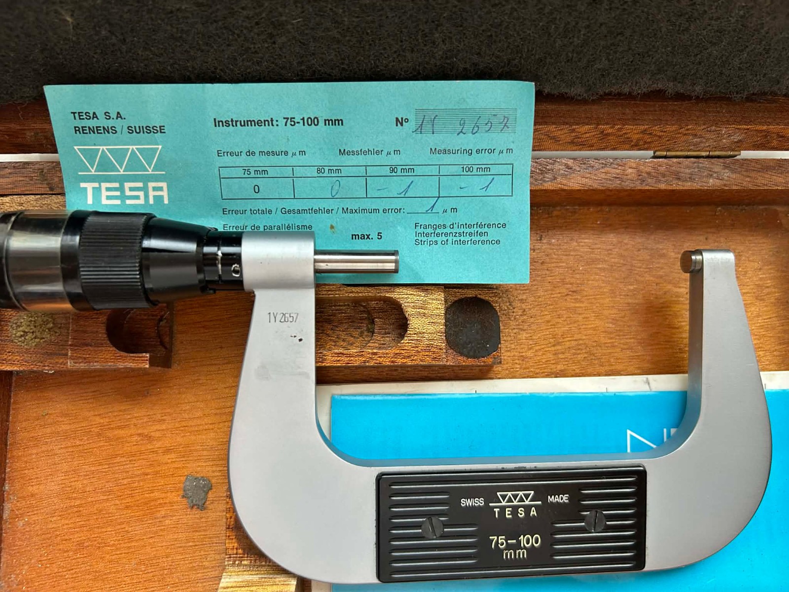Tesa Micrometer 75-100 mm Micrometer with Counter