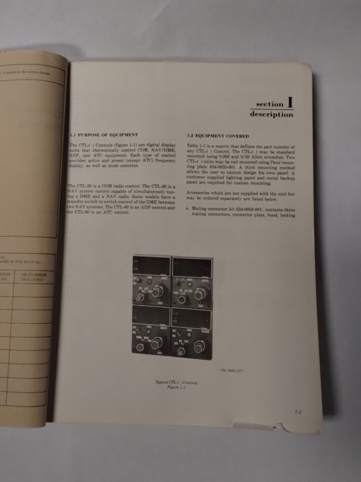 Collins CTL- ( ) Controls Instruction Book 523-0769247-00111A-Original