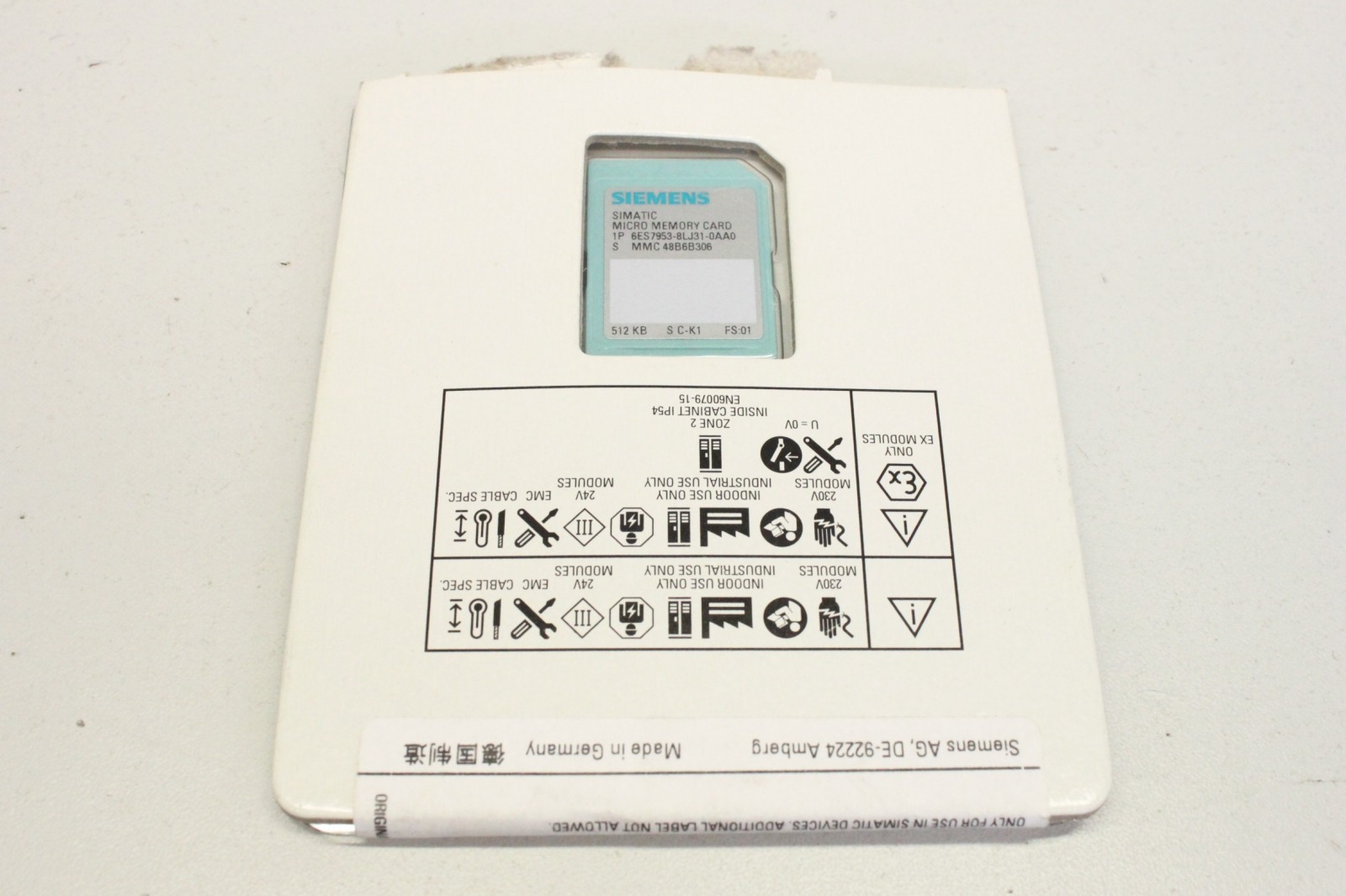 SIEMENS 6ES7953-8LJ31-0AA0 Micro Memory Card for S7-300/C7/4047623402640 Original Packaging