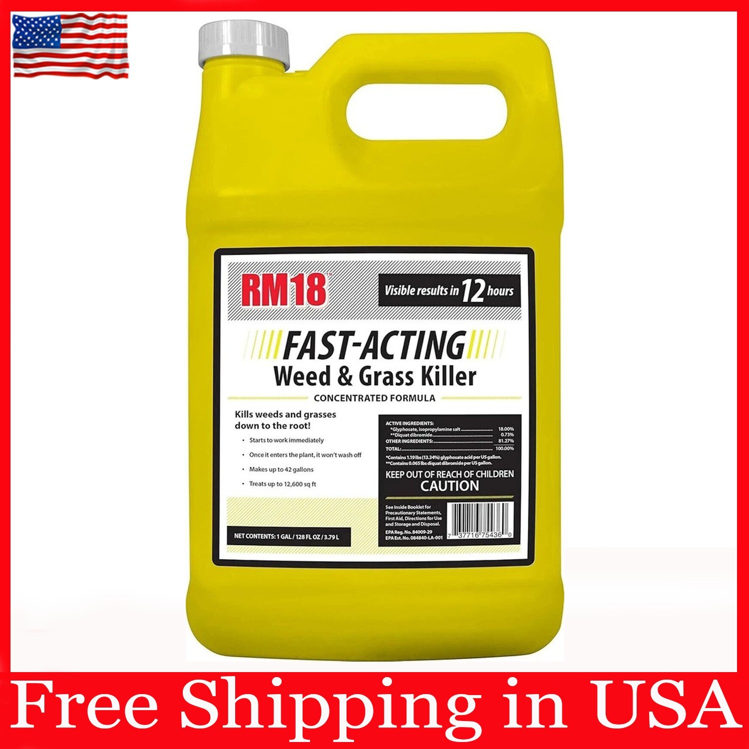 Fast-Acting Weed & Grass Killer Herbicide, Spray, 1-gallon, 12600 Square feet