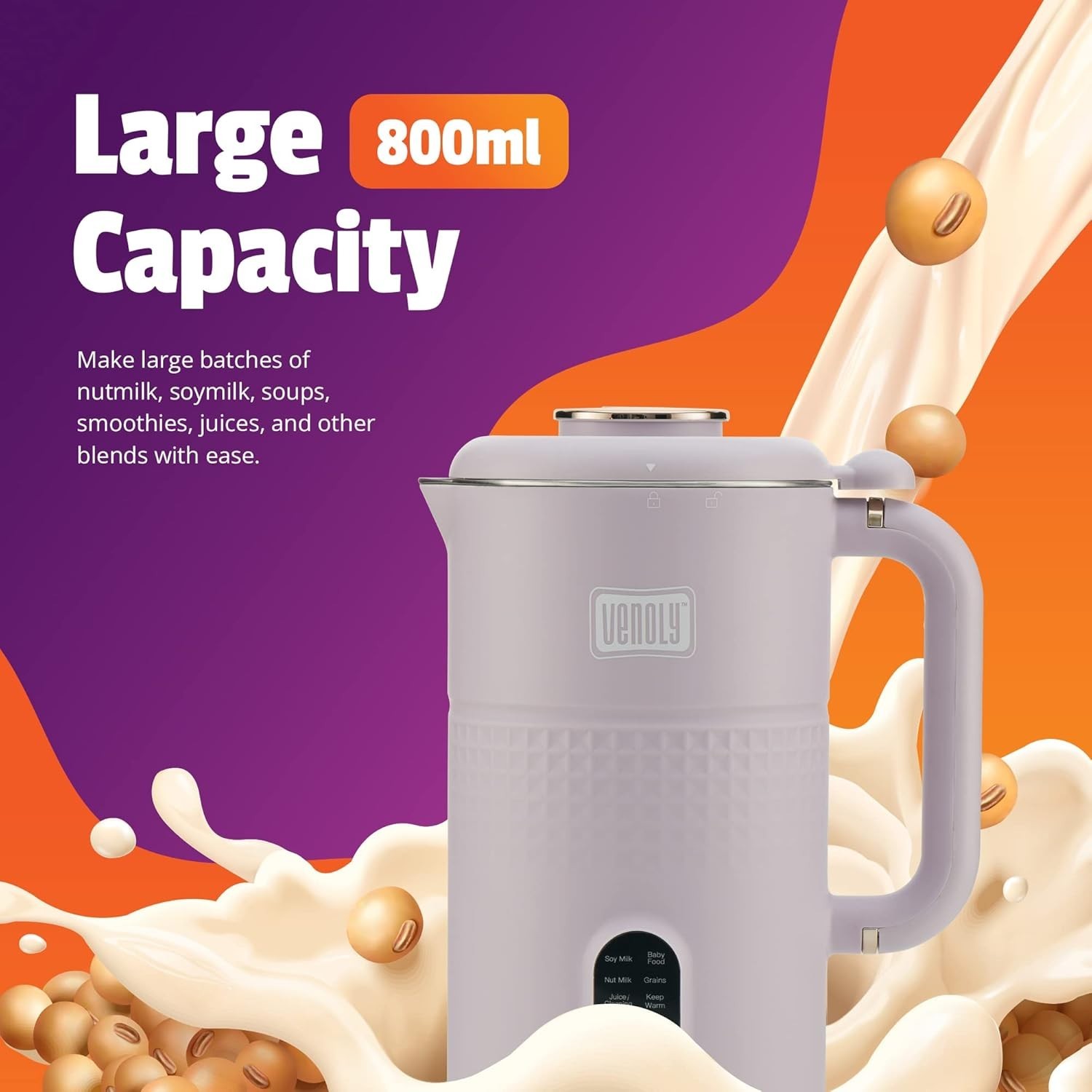 Soy Milk Maker Machine Automatic Nut Milk Maker Machine Milk Blender 27oz