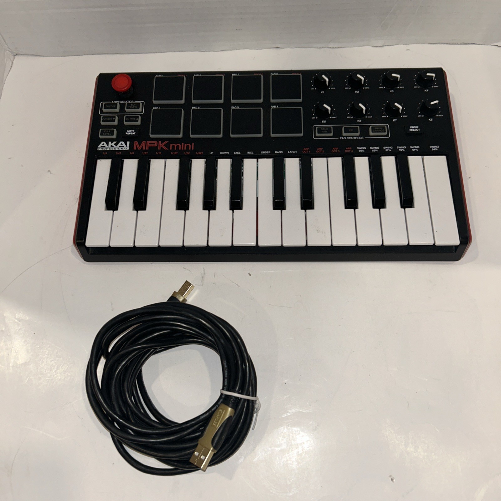 Akai MPK mini 25-Key MIDI Keyboard Controller Pad Triggers USB Arpeggiator Synth