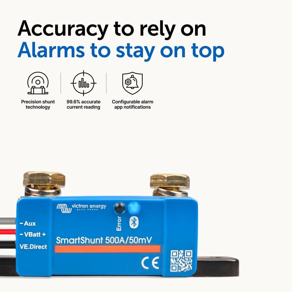 Victron SmartShunt 500A IP65 Bluetooth Battery Monitor 6.5-70V VE.Direct