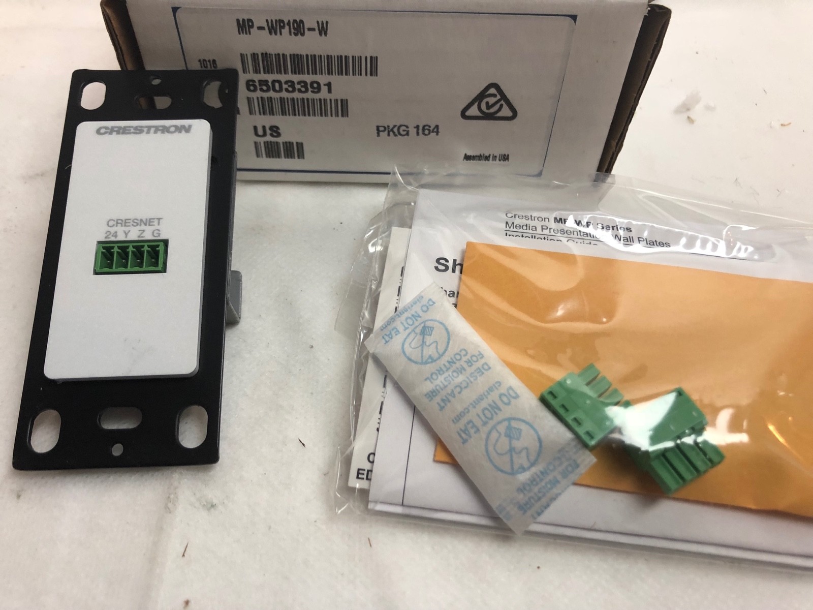 Crestron Media Presentation Wall Plate Cresnet White MP-WP190-W NEW in BOX