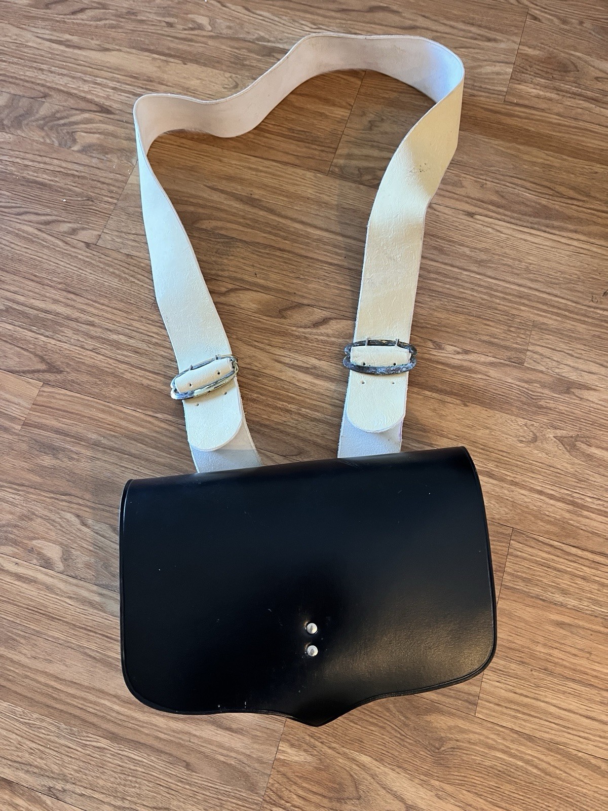 Civil War Cartridge Bag /Vintage Repro Black Leather