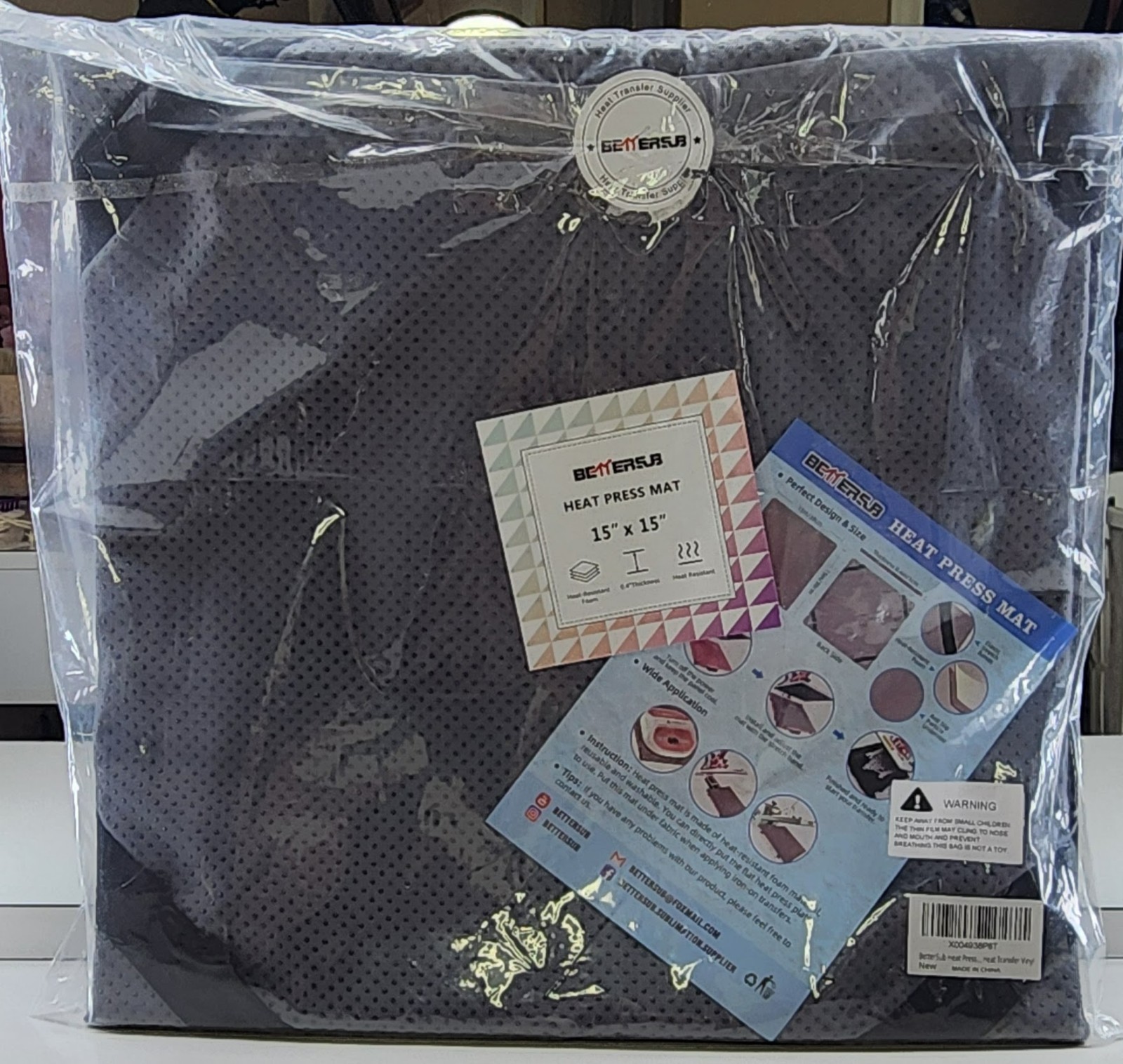 BetterSub Heat Press Mat 15X15 Inch Heat Resistant Foam Craft Pad Sublimation