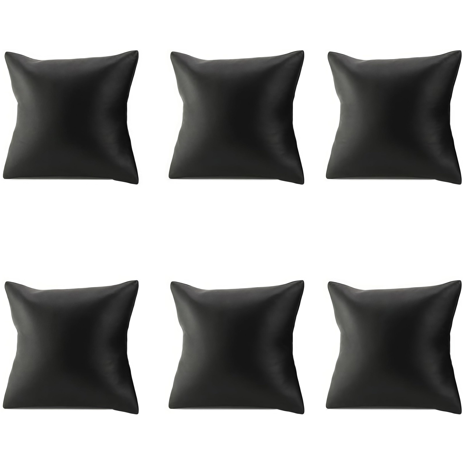 erioctry 6 Pcs Black PU Leather Jewelry Display Pillow Bracelet Bangle black