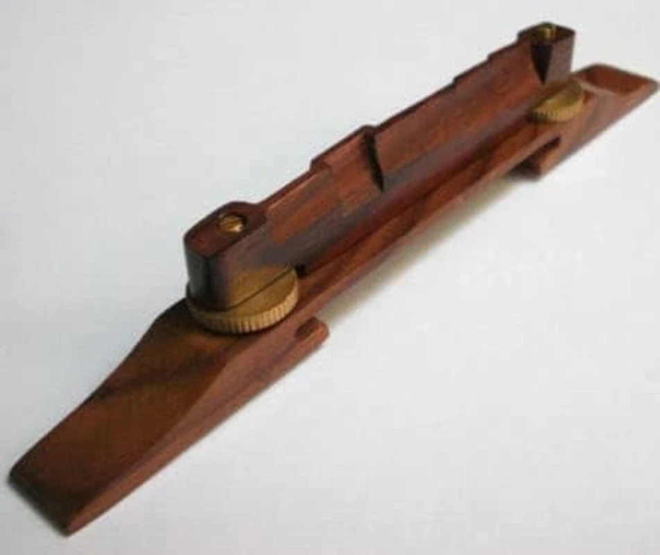 Rosewood Archtop Guitar Bridge with Golden Hardware