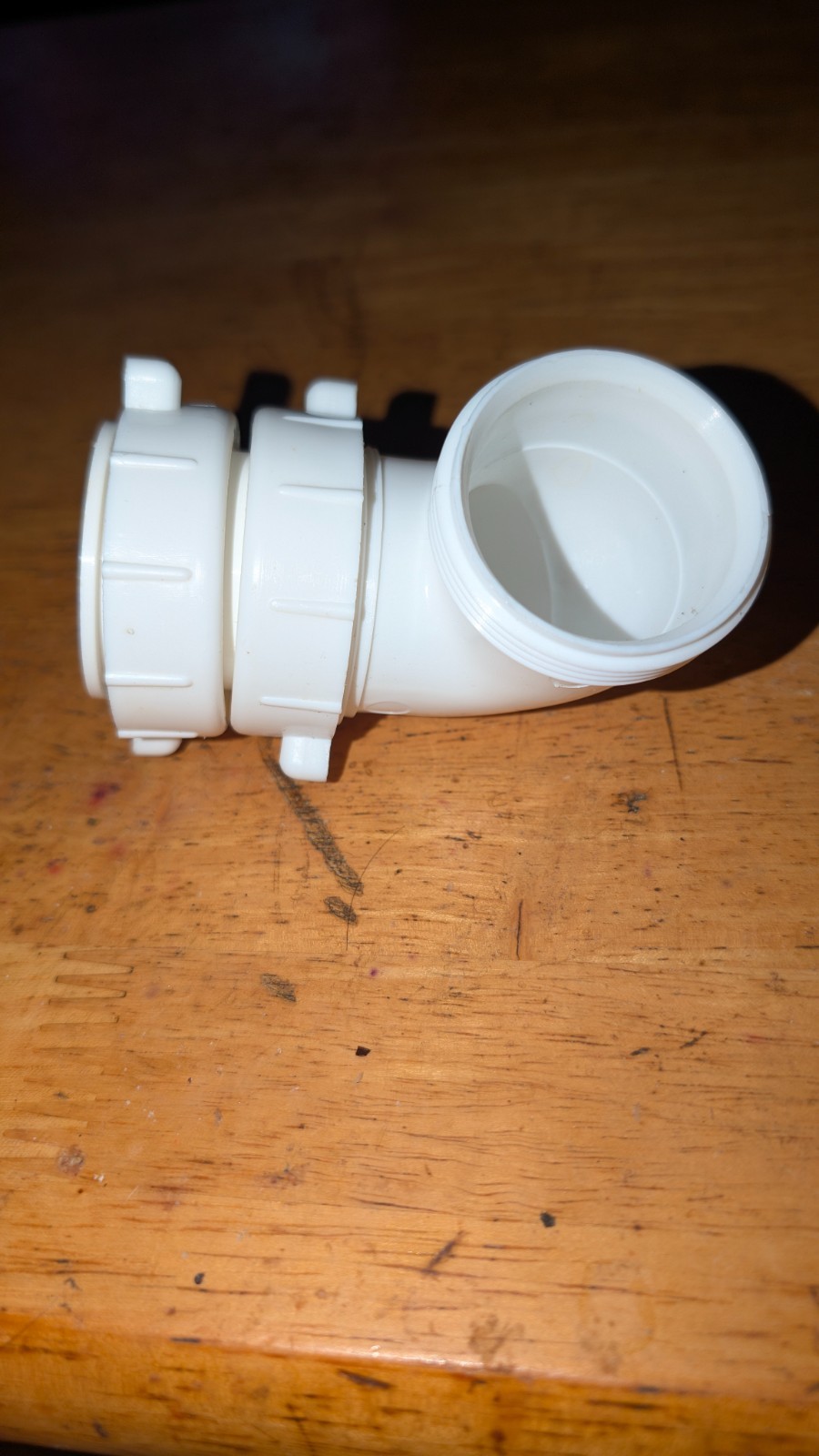 Unbranded 1 1/2" Diameter White Plastic Compression Elbow Joint + Extension