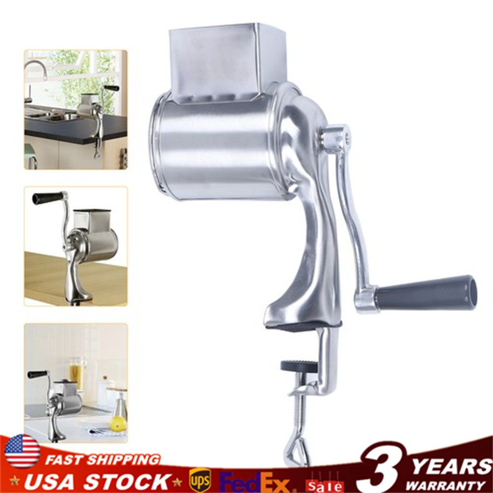 Rotary Cheese Grater Hand Drum Slicer Crank Vegetable Chopper Stainless Steel