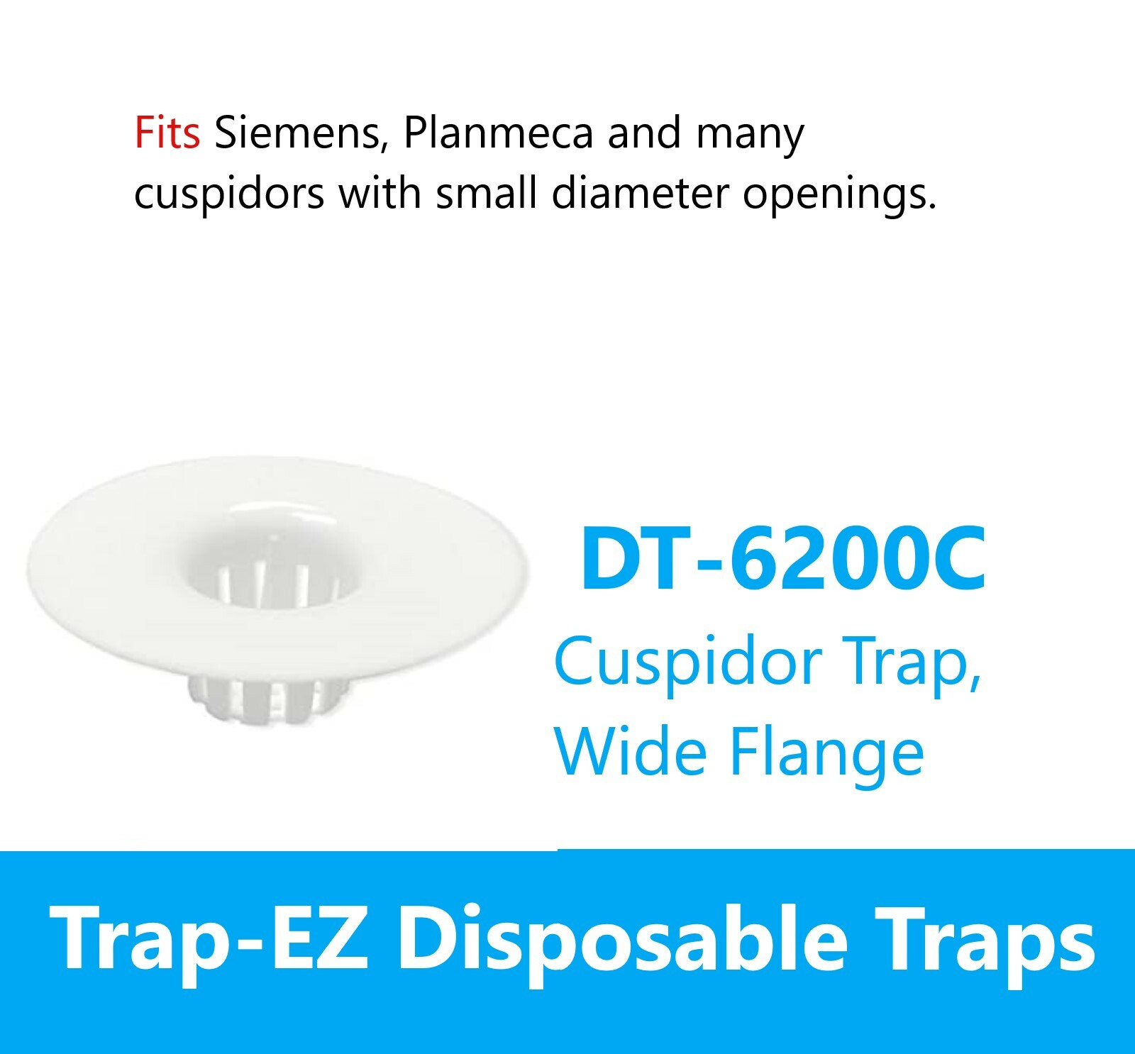 Disposable Evacuation Traps #6100C, Universal, 144/Box, Fits Most Cuspidor Bowls