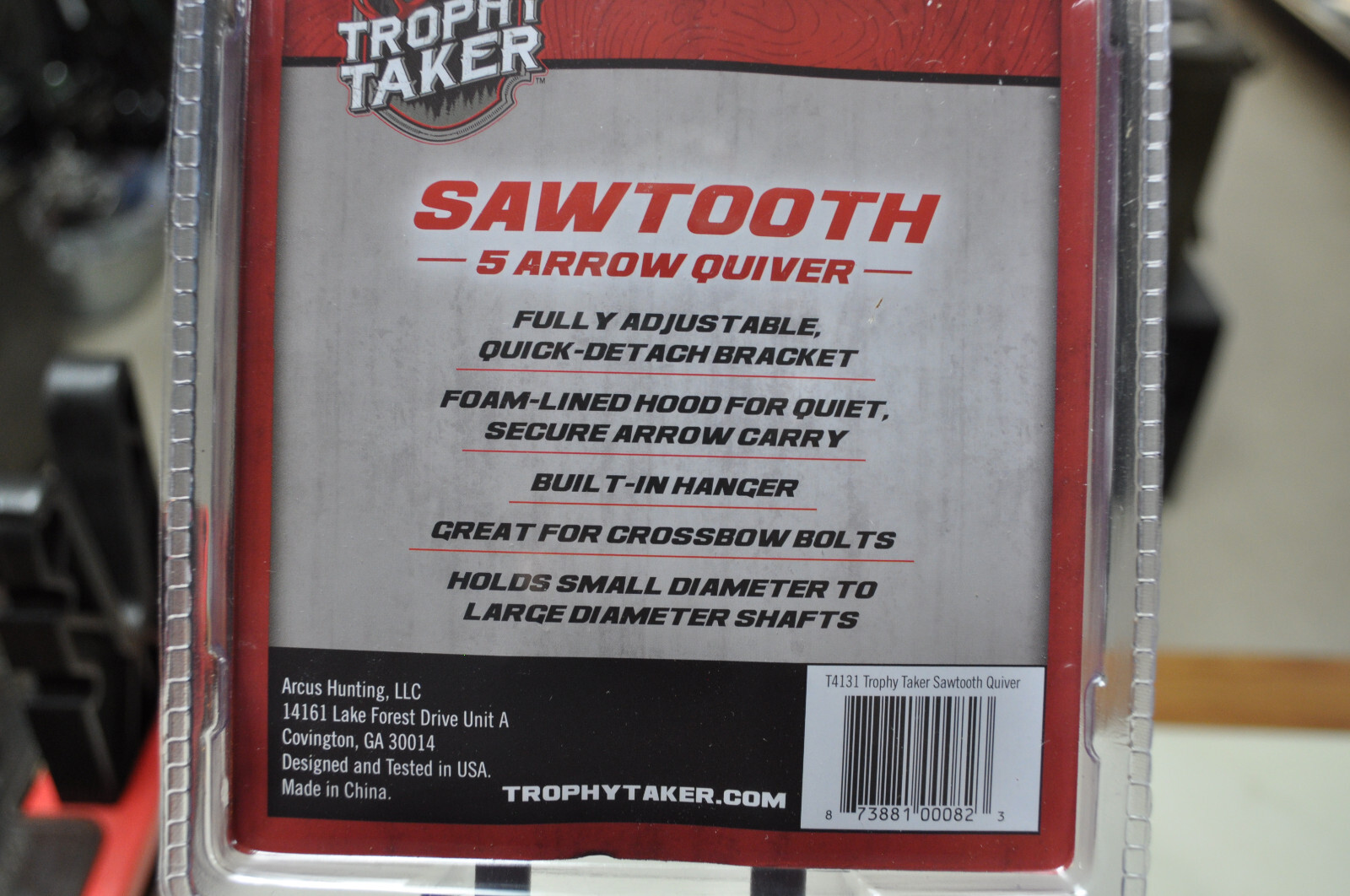 Trophy Taker Sawtooth 5 Arrow Quiver - New Adjustable Quick Detach Bracket