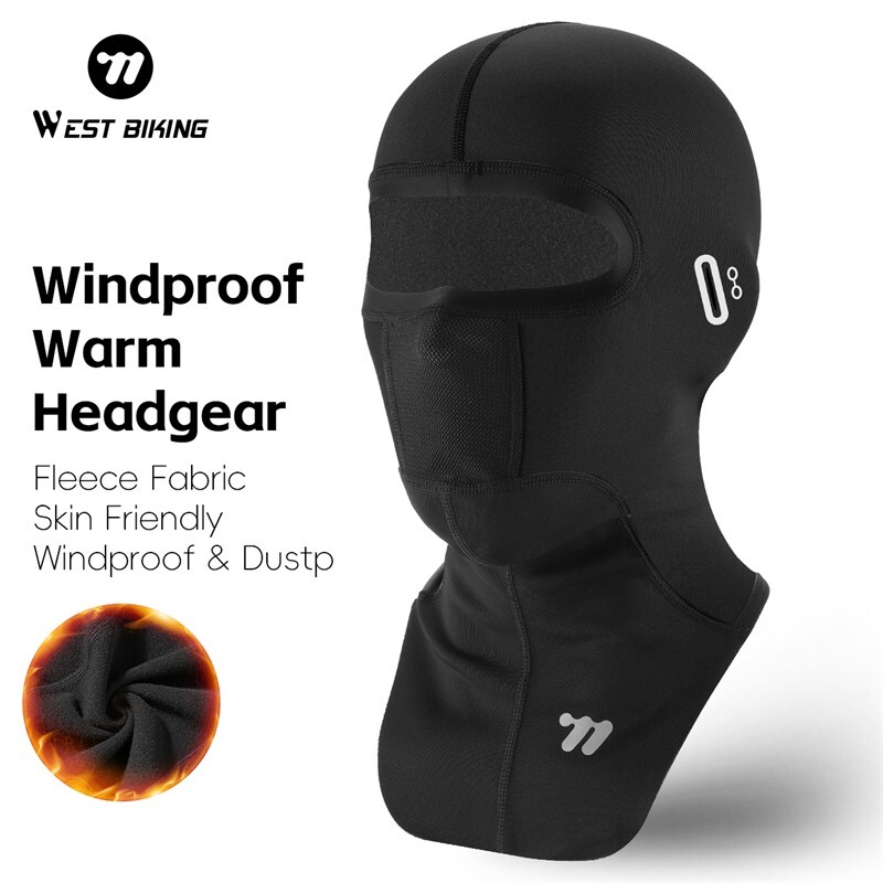 WEST BIKING Winter Warm Fleece Balaclava Face Mask Ski Bike Cycling Headgear Cap