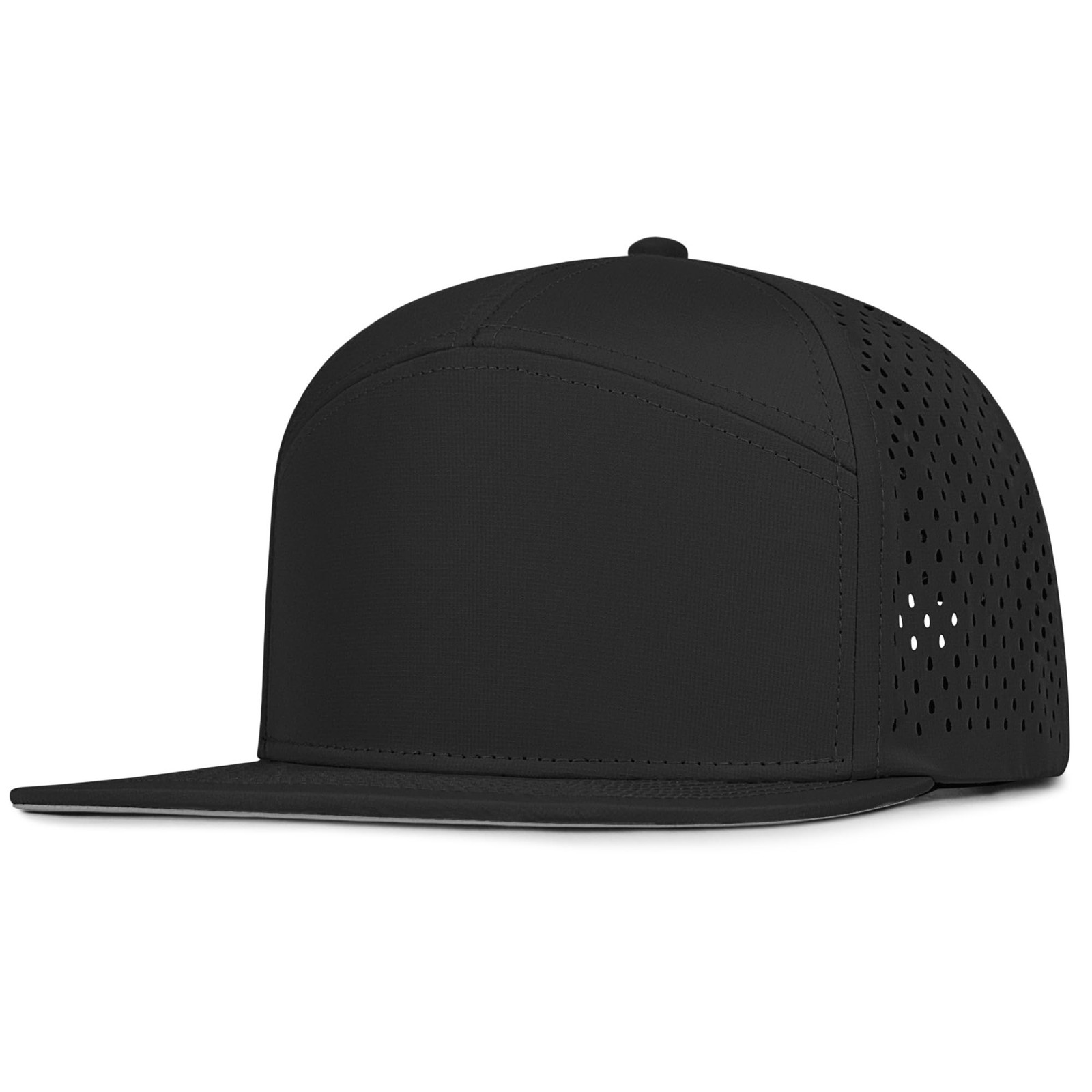 4 Inclusive Sizes Flat Bill Performance Trucker Hat Men Women, 7 Panel Snapba...