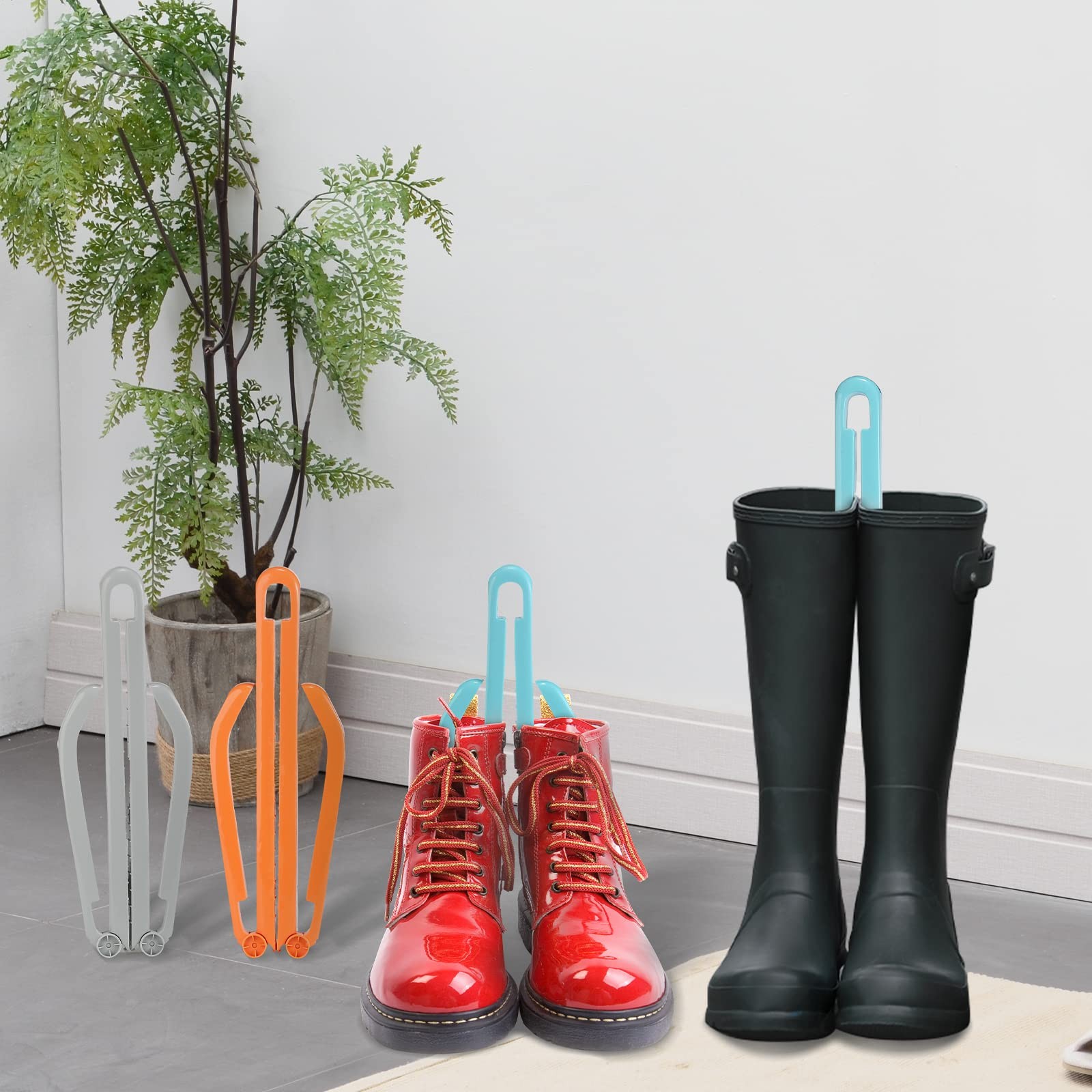 Folding Boot Shapers Adjustable Boot Stands Boots Holders for Tall and Knee H...