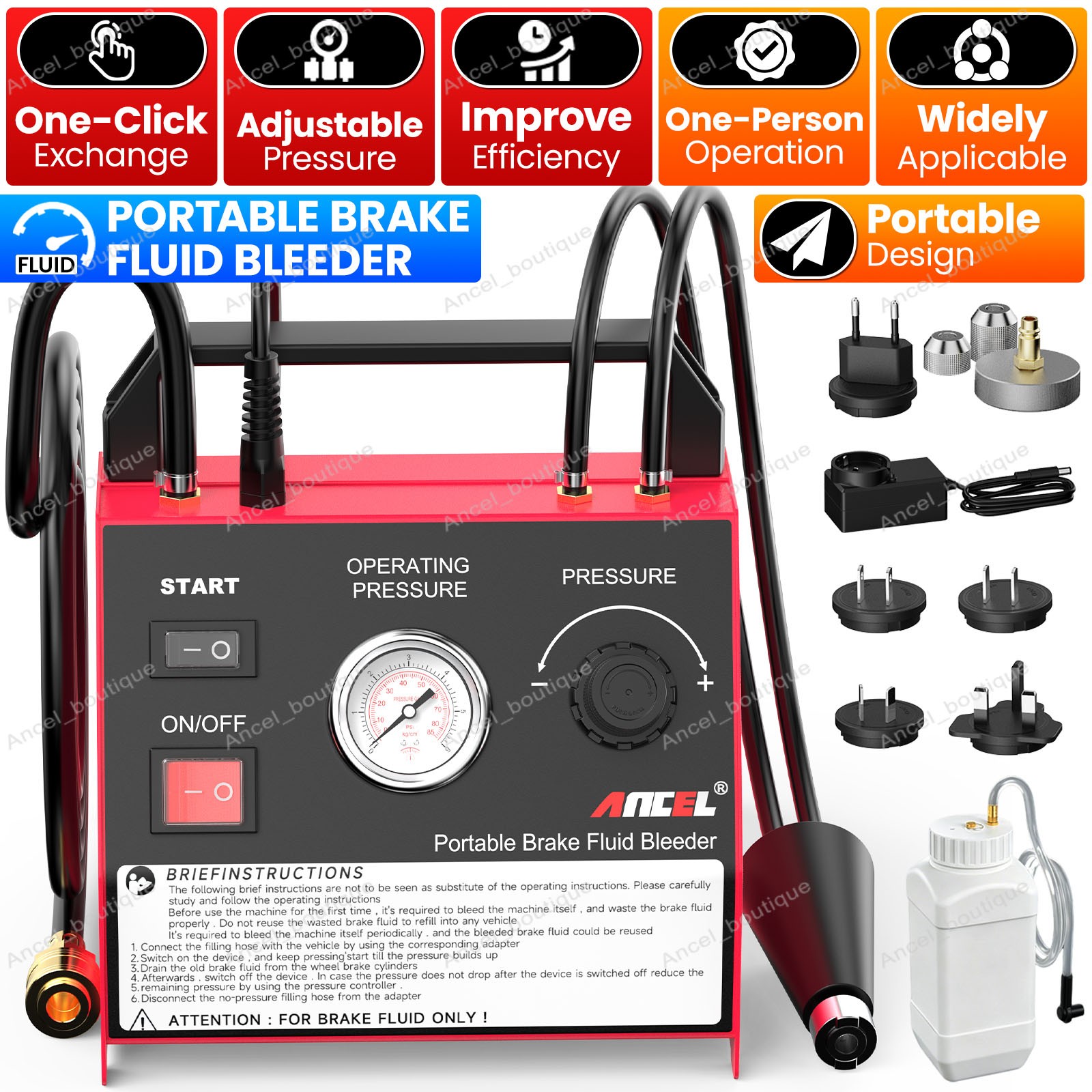 ANCEL BR2000 Portable Brake Fluid Exchanger Widely Applicable All Vehicles