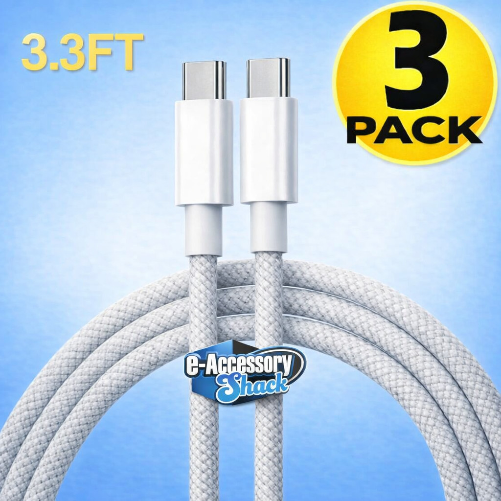 3 Pack OEM USB-C Braided Cable Charger For Apple iPhone 15 16 17 Pro Max Plus