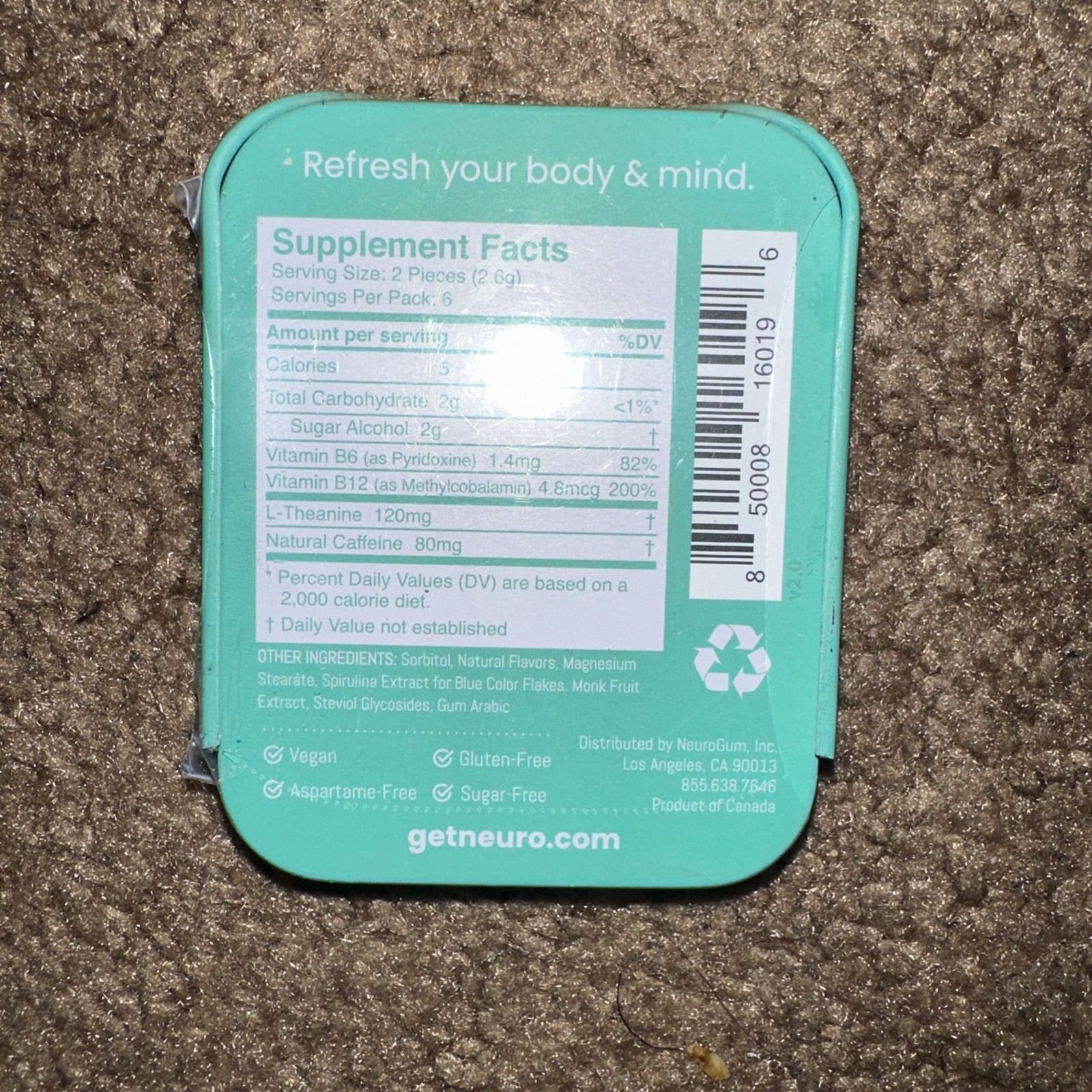 Neuro, Mints Energy Focus Mint Single, 12 Count New Sealed