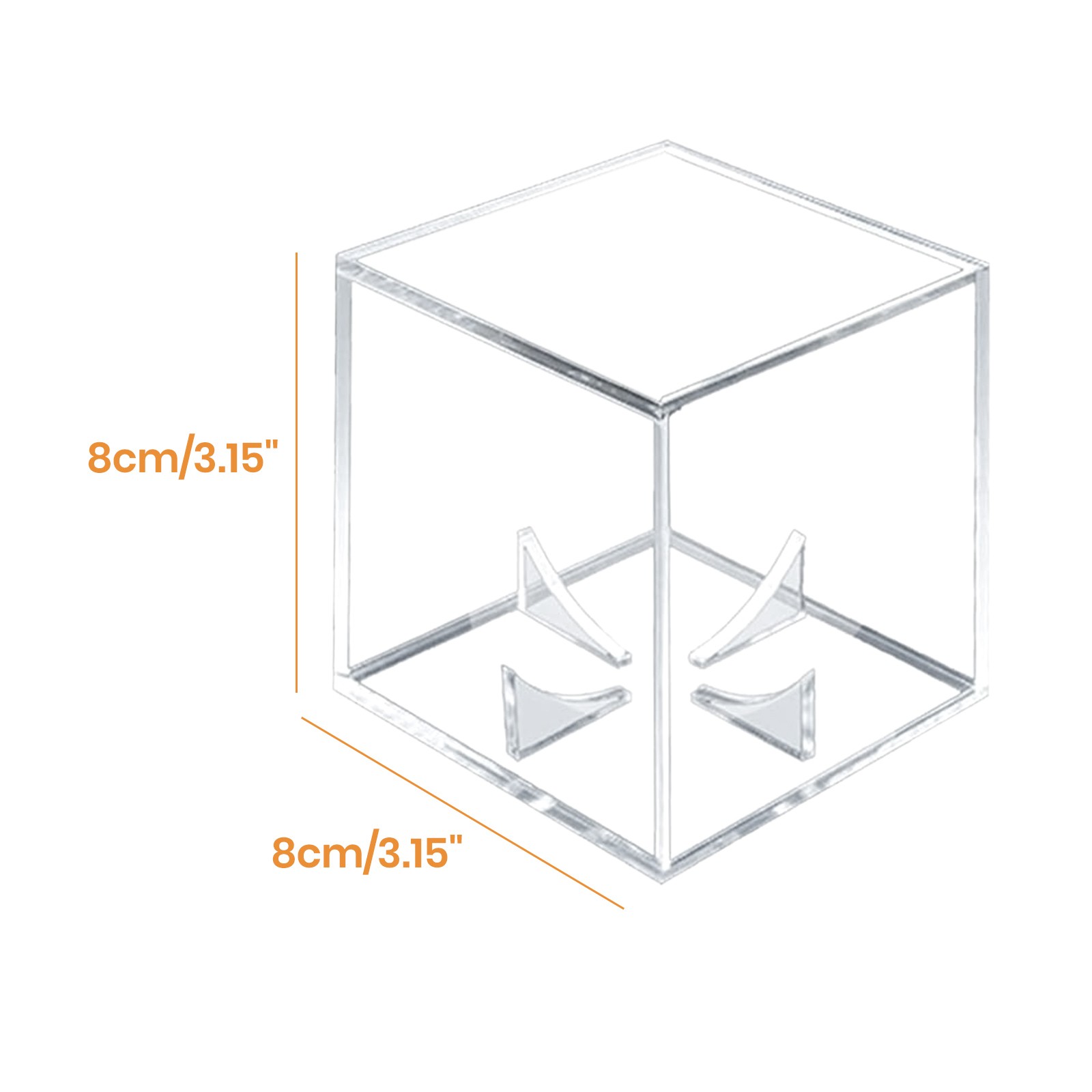 6Pack Baseball Display Case UV Protected Acrylic Clear Holder Square Ball Box
