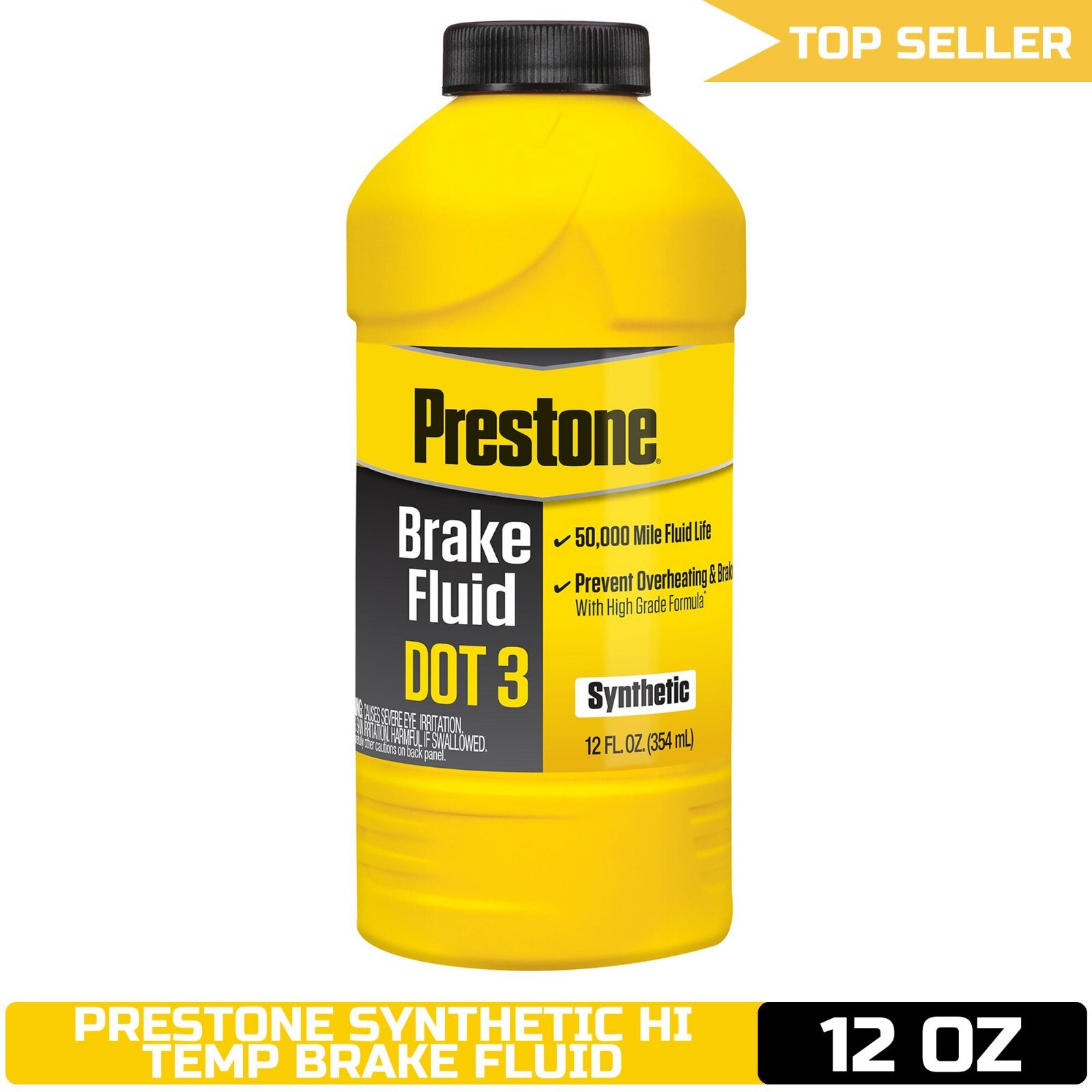 Prestone Synthetic Hi Temp DOT 3 Brake Fluid, 12OZ